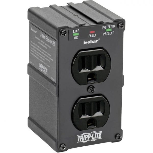 Tripp Lite Isobar Surge Protector Wall Mount Direct Plug In 2 Out 1410 Jle