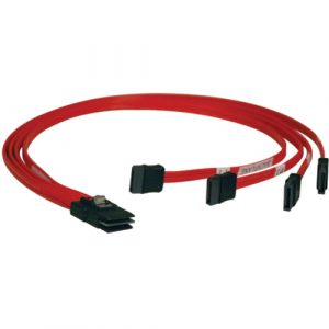 Tripp Lite 18in Internal SAS Cable 4-Lane Mini-SAS SFF-8087 to 4x SATA 7pin
