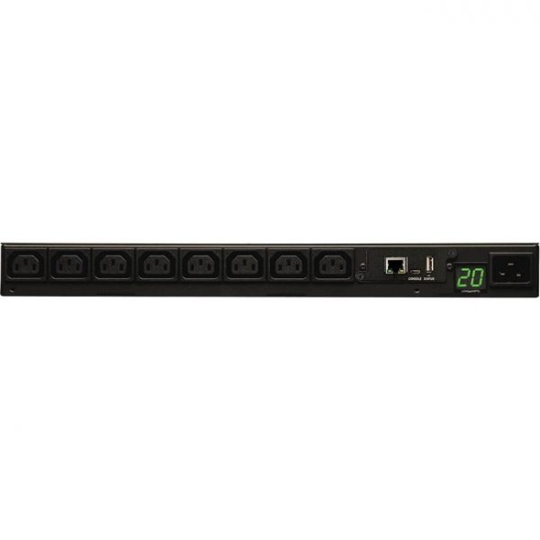 Tripp Lite PDU Monitored 208V-240V 20A C13 8 Outlet L6-20P Horizontal 1URM TAA