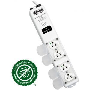 Tripp Lite Safe-IT Surge Protector Power Strip Medical Hospital Antimicrobial Metal 4 Outlet 15' Cord