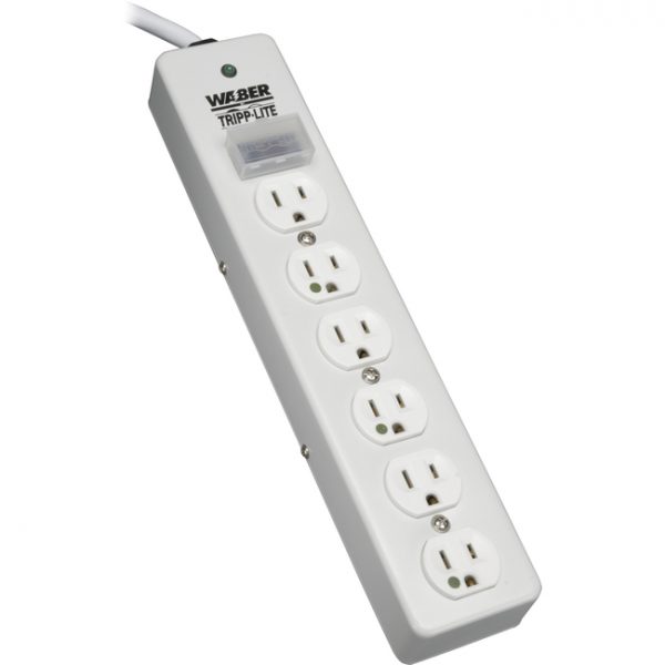 Tripp Lite Surge Protector Power Strip Medical Hospital RT Angle Plug 6 Outlet 10' Cord