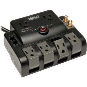 Tripp Lite Surge Protector 120V 6 Outlet Rotating RJ11 Coax 6' Cord