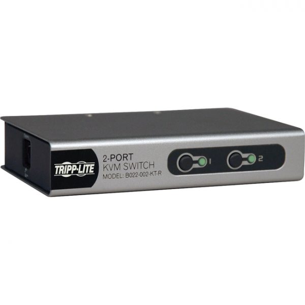 Tripp Lite 2-Port Desktop KVM Switch Slim w/ 2 KVM Cable Kits PS/2