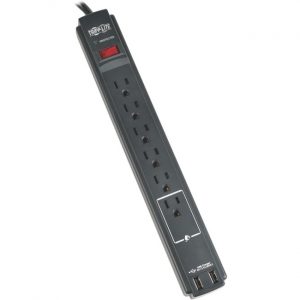 Tripp Lite Surge Protector Power Strip 120V USB 6 Outlet 6' Cord 990 Joule TAA
