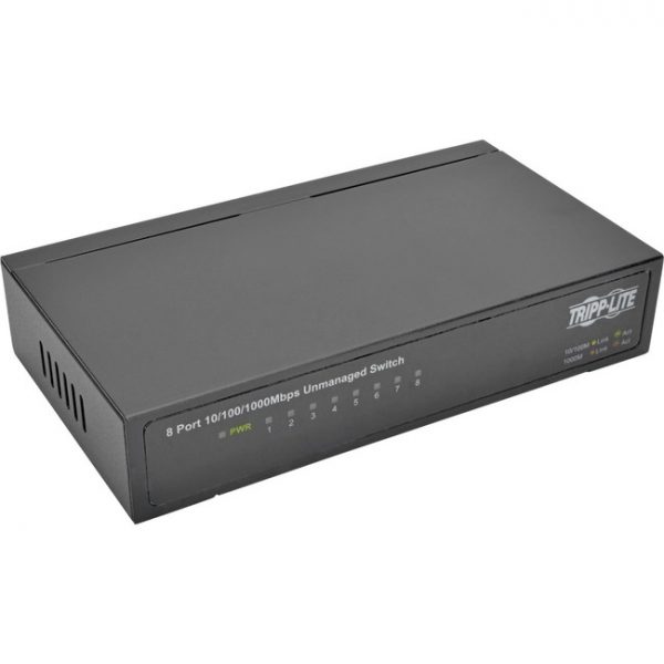 Tripp Lite 8-Port Gigabit Ethernet Switch Desktop Metal Unmanaged Switch 10/100/1000 Mbps