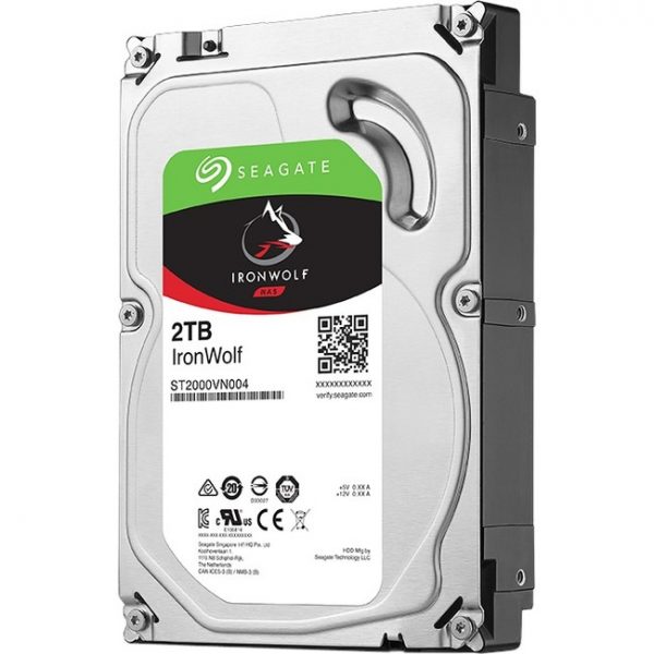 Seagate IronWolf ST2000VN004 2 TB Hard Drive - 3.5" Internal - SATA (SATA/600) - Conventional Magnetic Recording (CMR) Method