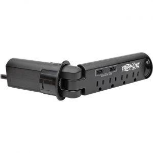Tripp Lite 4-Outlet Surge Protector Power Strip Desk Grommet w/ USB Charging