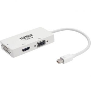 Tripp Lite Mini DisplayPort to VGA/DVI/HDMI Adapter Converter mDP 6in 6" White