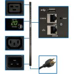 Tripp Lite PDU Monitored 3.3-3.7kW 20 C13 4 C19 208/230V 20A LX Platform 0URM