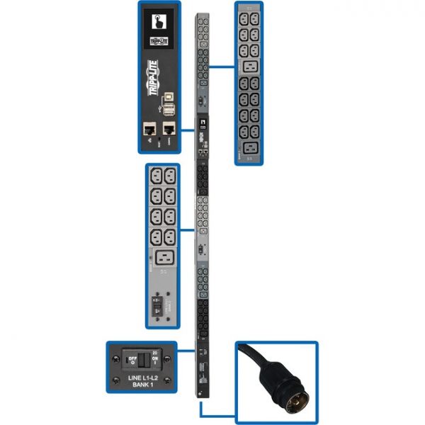 Tripp Lite 3-Phase PDU Monitored 14.5kW 200/208/240V 42 C13; 6 C19 CS8365C