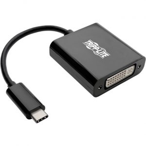 Tripp Lite USB C to DVI Adapter Converter, USB 3.1, Thunderbolt 3, 1080p - M/F, Black, USB Type C, USB-C, USB Type-C