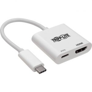 Tripp Lite USB C Adapter Converter 4K HDMI PD Charging USB Type C M/F White