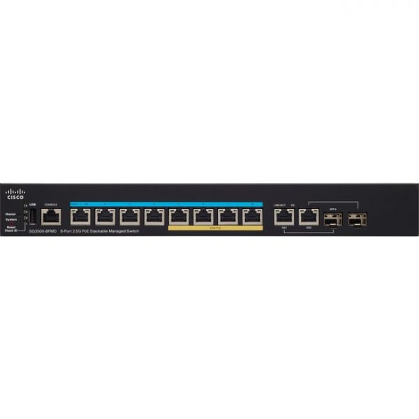 Cisco SG350X-8PMD 8-Port 2.5G PoE Stackable Managed Switch