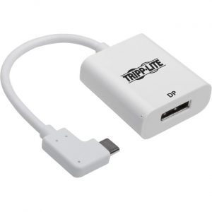 Tripp Lite Right-Angle USB C to DisplayPort 4K Adapter Cable M/F White 6in