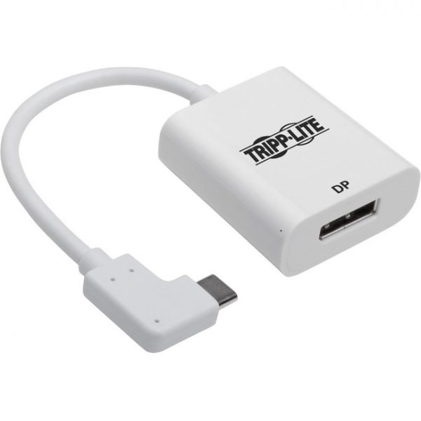 Tripp Lite Right-Angle USB C to DisplayPort 4K Adapter Cable M/F White 6in