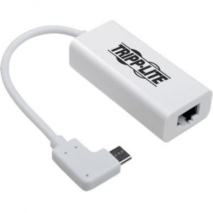Tripp Lite USB C to Gigabit Adapter Converter USB 3.1 Right-Angle White 6in