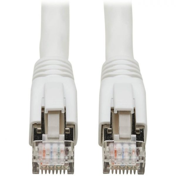 Tripp Lite Cat8 Patch Cable 25G/40G Certified Snagless M/M PoE White 15ft