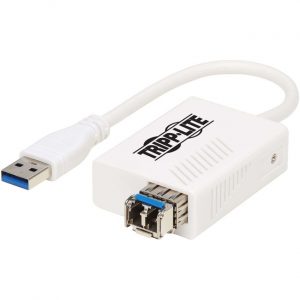 Tripp Lite USB MMF Fiber Transceiver Ethernet Adapter 10/100/1000Mbps LC