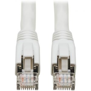 Tripp Lite Cat8 Patch Cable 25G/40G Certified Snagless M/M PoE White 20ft