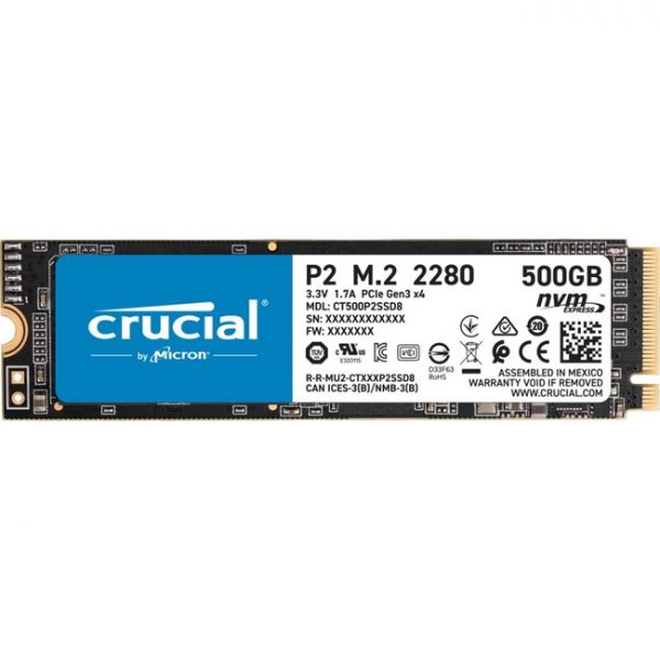 Crucial P2 CT500P2SSD8 500 GB Solid State Drive - M.2 2280 Internal - PCI Express NVMe (PCI Express NVMe 3.0 x4)