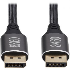 Tripp Lite DisplayPort 1.4 Cable Latching Connectors 8K 60Hz M/M Black 9ft