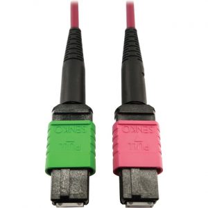 Tripp Lite Multimode Fiber Optic Cable 400G OM4 MTP/MPO-APC to MTP/MPO-UPC F/F 1M