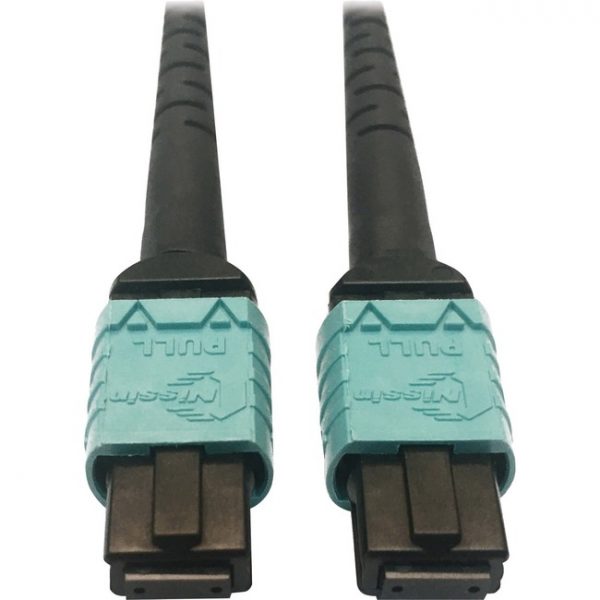 Tripp Lite Multimode Fiber Optic Cable OM4 Plenum 400G 50 24F MTP/MPO-PC F/F 1M