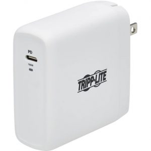 Tripp Lite Compact 1-Port USB-C Wall Charger - GaN Technology, 100W PD3.0 Charging, White