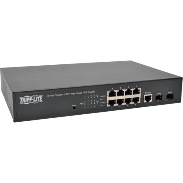 Tripp Lite 8-Port Gigabit Ethernet Switch L2 Managed w/ PoE 10/100/1000Mbps