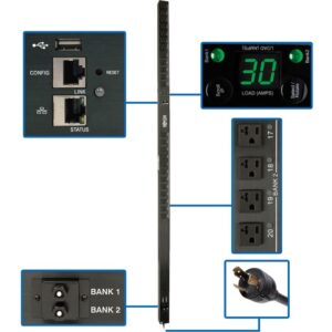 Tripp Lite PDU Switched 2.9kW 120V 24 5-15/20R LX Platform Interface 0U TAA