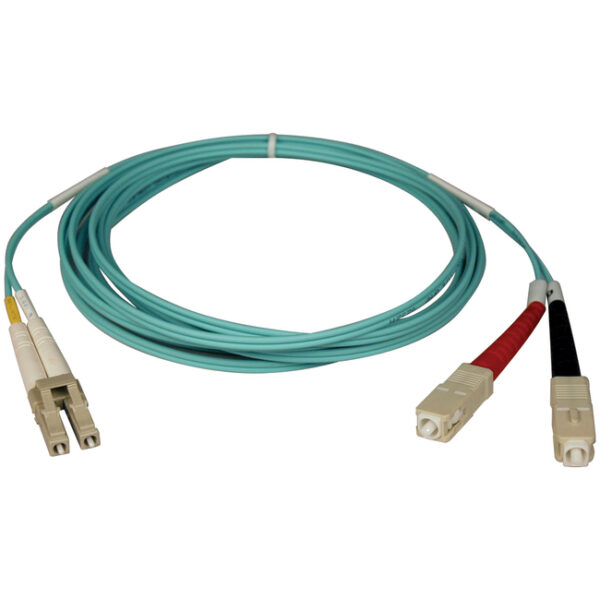 Tripp Lite 10M 10Gb Duplex Multimode 50/125 OM3 LSZH Fiber Optic Patch Cable LC/SC Aqua 33' 33ft 10 Meter