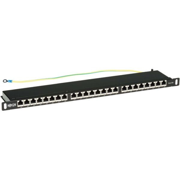 Tripp Lite Cat6a Patch Panel 24-Port High-Density Shielded Dual IDC 0.5URM