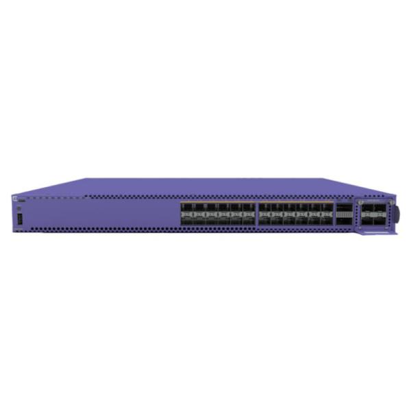 Extreme Networks 5520-24X front view with optional VIM uplink module shown