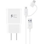Samsung Fast Charge Travel Charger With Micro USB and USB-C Combo Cable
