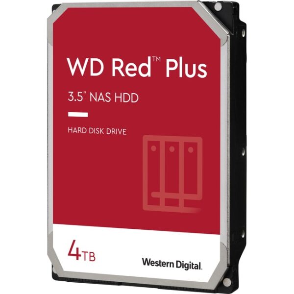 WD Red Plus WD40EFZX 4 TB Hard Drive - 3.5" Internal - SATA (SATA/600) - Conventional Magnetic Recording (CMR) Method