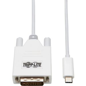 Tripp Lite USB C to DVI Adapter Cable USB 3.1 1080p M/M USB-C White 10ft