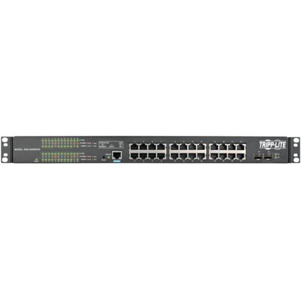 Tripp Lite 24-Port Gigabit Ethernet Switch L2 Managed PoE+ w/ 12-Outlet PDU