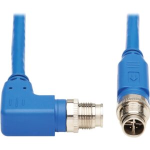 Tripp Lite NM12-603-01M-BL M12 X-Code Cat6 Ethernet Cable, M/M, Blue, 1 m (3.3 ft.)