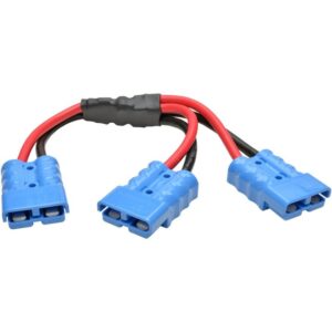 Tripp Lite 1ft Y Splitter Cable for select BatteryPacks 175A DC Connectors Blue