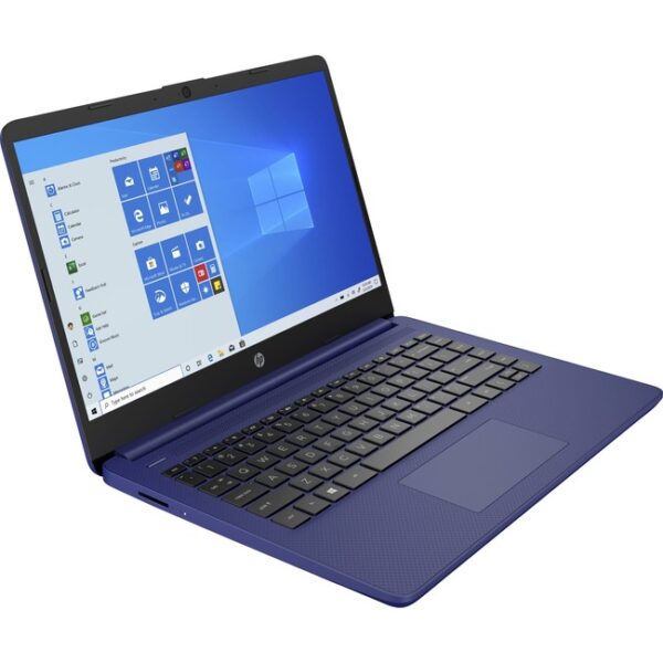 HP 14-dq0000 14-dq0010nr 14" Notebook - HD - 1366 x 768 - Intel Celeron N4020 Dual-core (2 Core) 1.10 GHz - 4 GB RAM - 64 GB Flash Memory - Indigo Blue