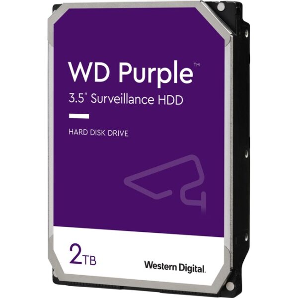 WD Purple WD22PURZ 2 TB Hard Drive - 3.5" Internal - SATA (SATA/600) - Conventional Magnetic Recording (CMR) Method