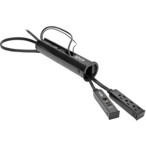 Tripp Lite Desktop Grommet Surge Protector Strip 3 Outlet w/ 2 USB Charging Ports, RJ45 10ft. Cord