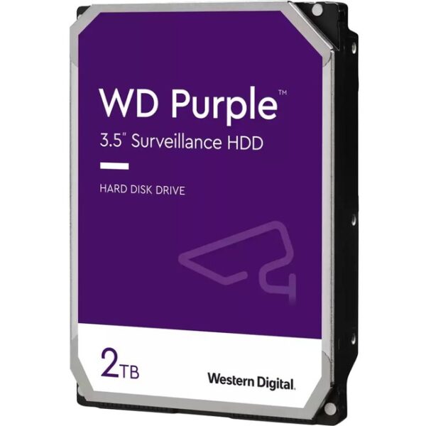 WD Purple WD22PURZ 2 TB Hard Drive - 3.5" Internal - SATA (SATA/600) - Conventional Magnetic Recording (CMR) Method