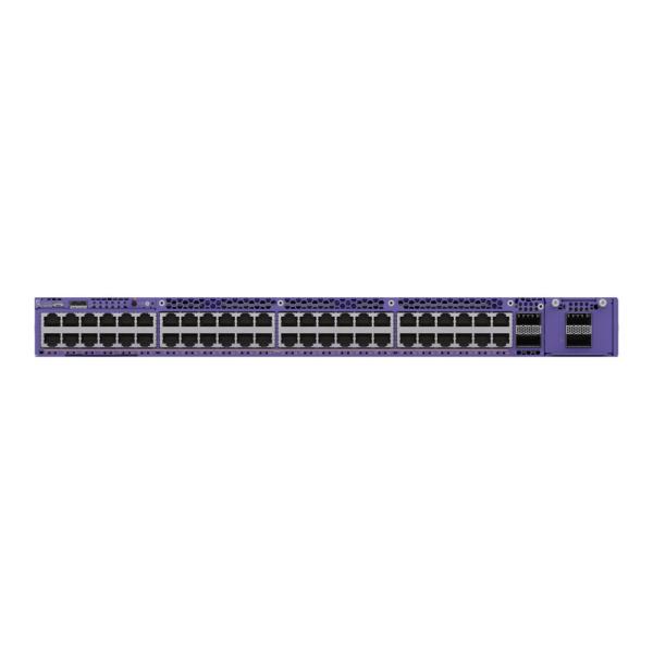 Extreme Networks 5720-48MXW front view with optional VIM uplink module shown