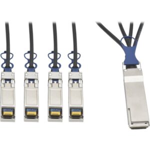 Tripp Lite by Eaton QSFP+ to 10 GbE SFP+ Passive DAC Breakout Cable (M/M) QSFP+ to (x4) SFP+ Compatible to Cisco QSFP-4SFP10G-CU1M 2M (6.56 ft.)