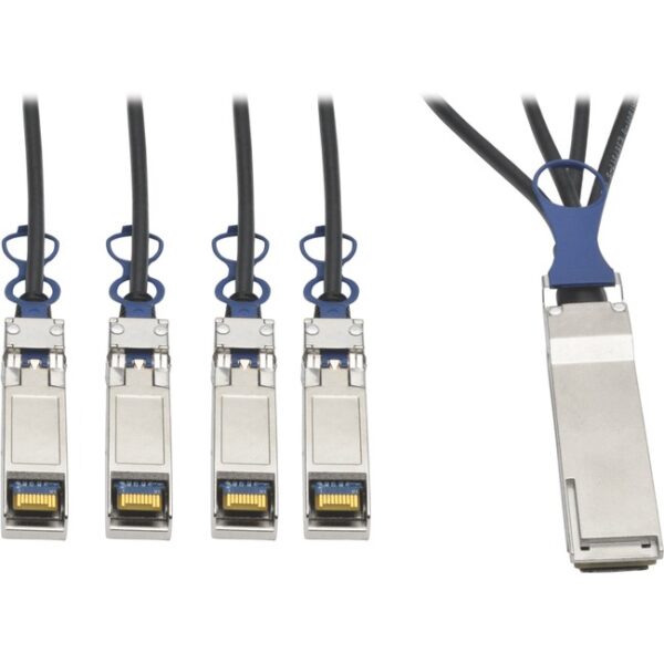 Tripp Lite by Eaton QSFP+ to 10 GbE SFP+ Passive DAC Breakout Cable (M/M) QSFP+ to (x4) SFP+ Compatible to Cisco QSFP-4SFP10G-CU1M 2M (6.56 ft.)