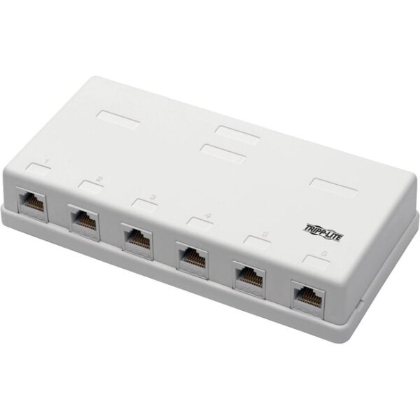 Tripp Lite by Eaton Pre-Configured Unshielded Cat6 6-Port Surface-Mount Box 110 IDC RJ45 White