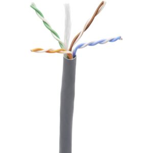 Tripp Lite by Eaton Cat6 Gigabit Solid Core UTP Bulk Ethernet Cable CMP-LP 0.5A Plenum 100W PoE/PoE++ Gray 1000 ft. (304.8 m)