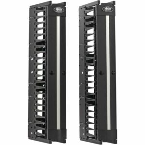 Tripp Lite High-Capacity Vertical Cable Manager - Deep Double Finger Duct with Cover - Single Sided - 6 in. Wide - Black - 7 ft. (2.2 m)