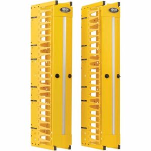 Tripp Lite High-Capacity Vertical Cable Manager - Deep Double Finger Duct with Cover - Single Sided - 6 in. Wide - Yellow - 7 ft. (2.2 m)